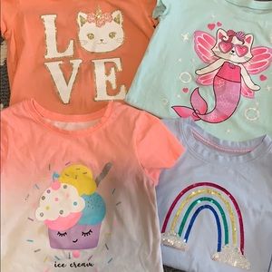 Set of 4 short sleeve shirts for toddler girl 4T